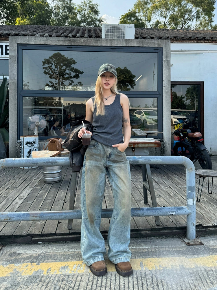 Vintage Loose Wide Denim Pants CYE0013