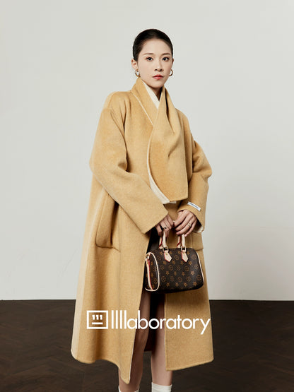 Long Coat With Scarf/Mini Skirt LLA0543
