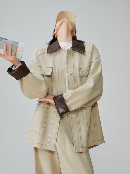 Retro Work Jacket / Wide Pants FER0096