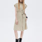 Flap Pocket French Sleeve Shirt Dress SHN0037