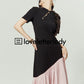 Black＆Pink Color Blocked Dress LLA0098