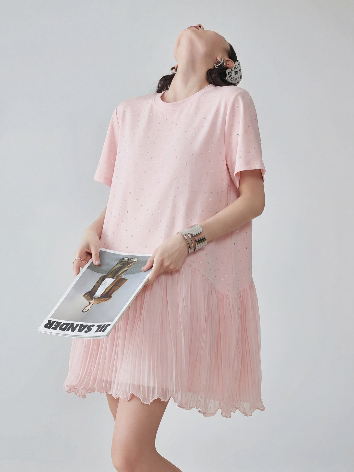 Pleated Docking Mini Dress FER0235