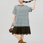 Mixed Material Casual Dress FER0337