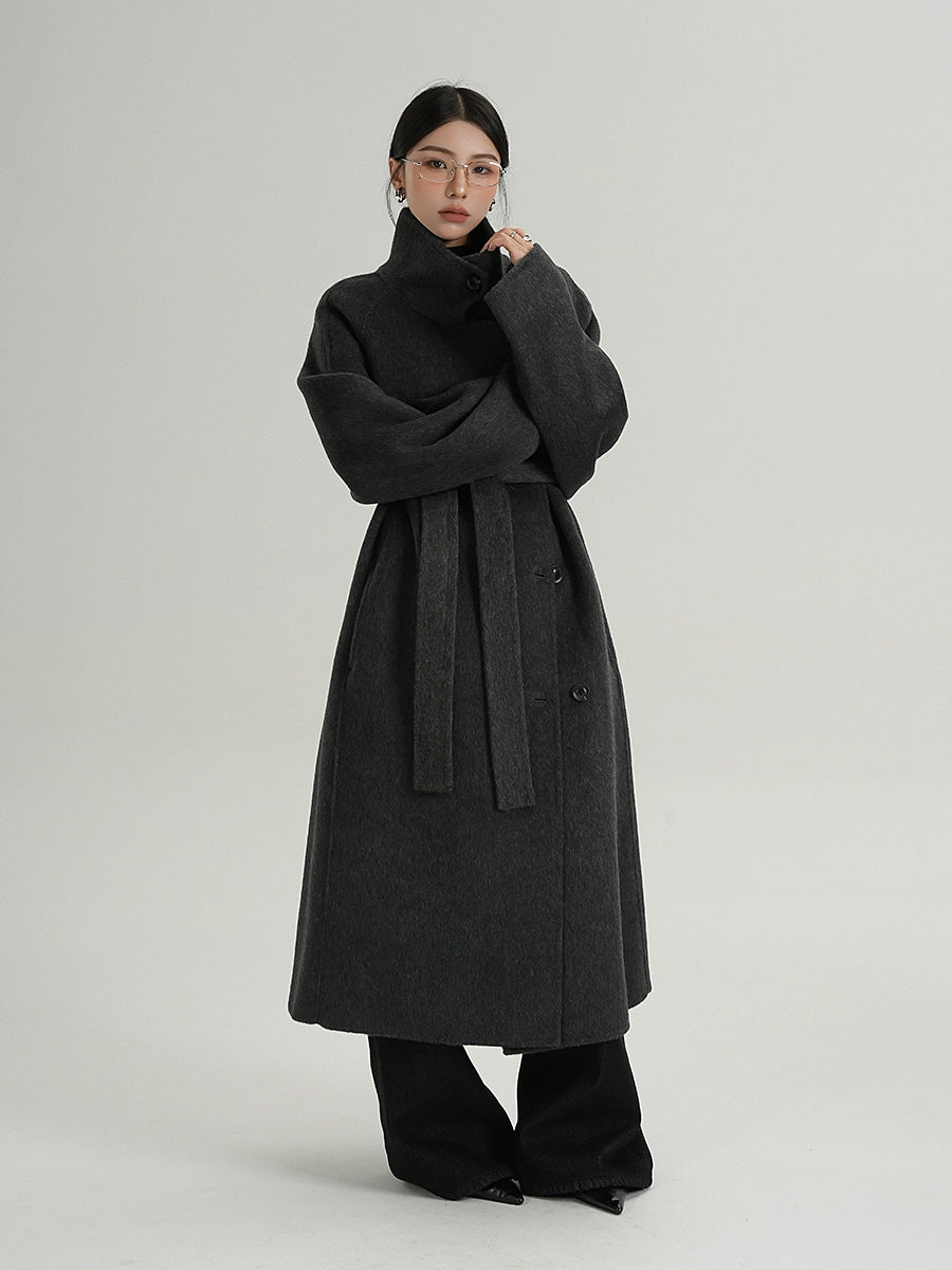 Stand Collar Long Coat SRS0379
