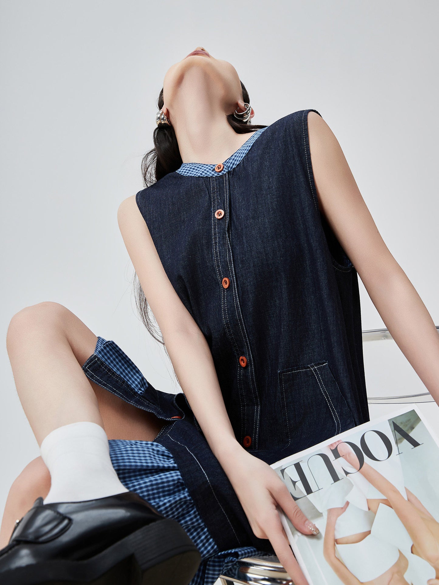 Gingham Check Sleeveless Mini Dress FER0280