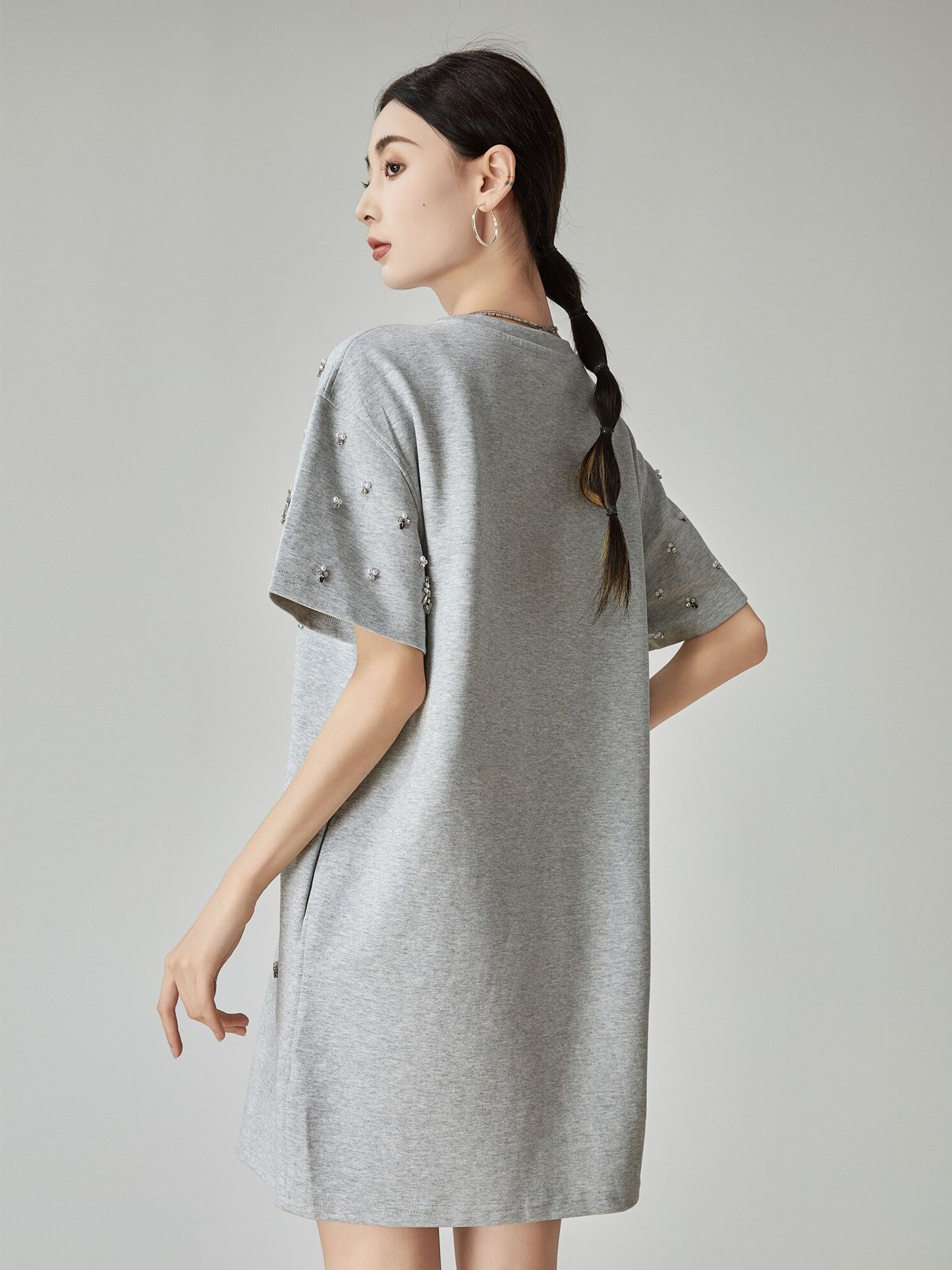 Rhinestone T-shirt Dress FER0124