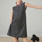 Collar Sleeveless Mid-Length Dress FER0083