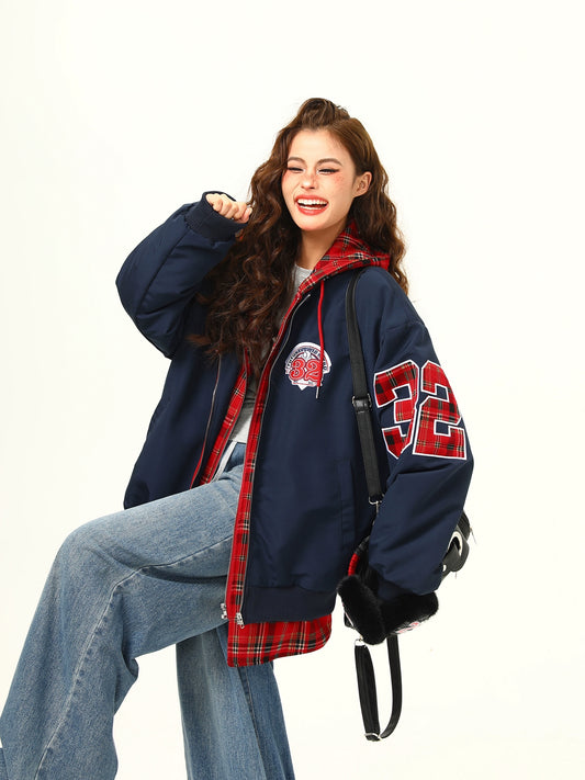 Layered Style Zip Up Hoodie WDZ0036