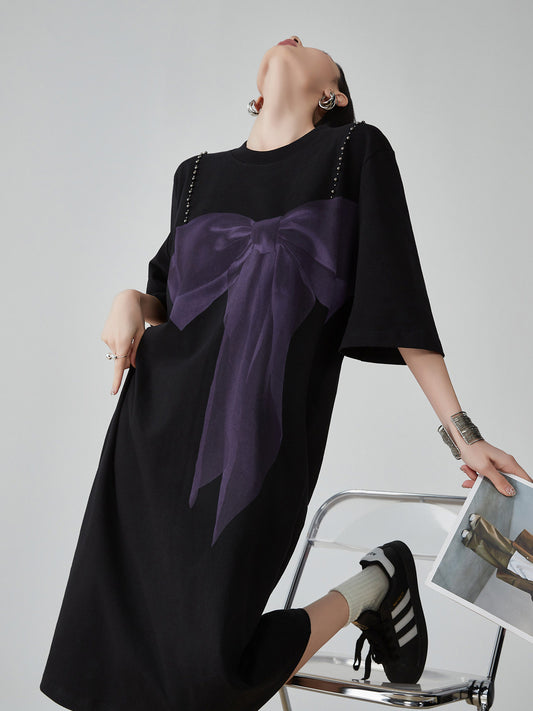 Big Ribbon T-Shirt Dress FER0142