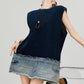 Denim Docking Design Sleeveless Dress FER0354