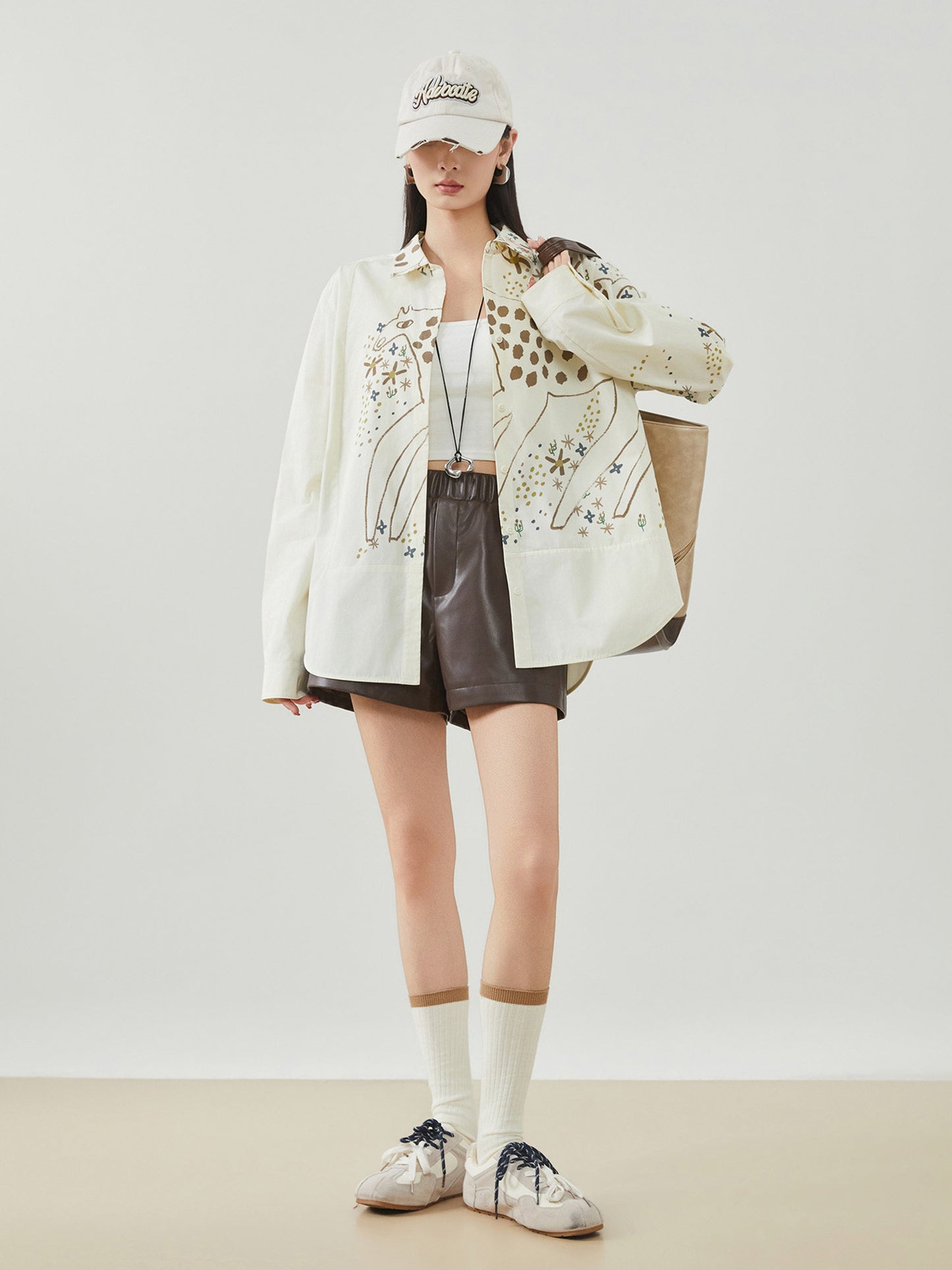 Pony Print Long-Sleeve Shirt FER0095