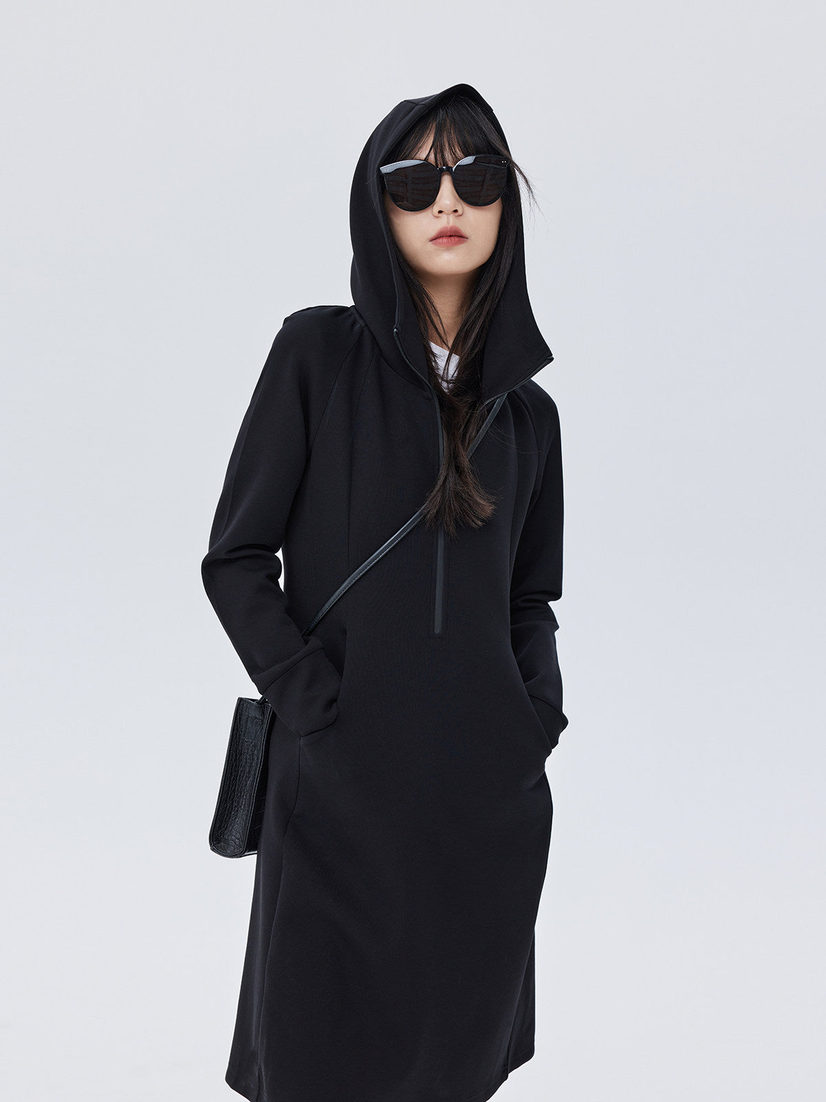 Zip-Up Long Sleeve Dress SHN0017