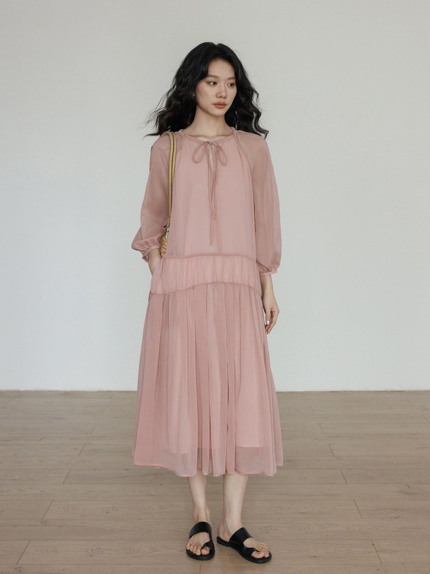 Feminine Tiered Long Dress VAS0197