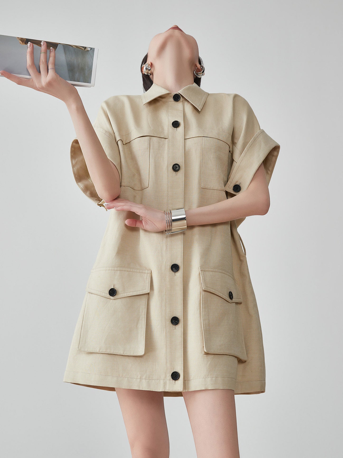 Pocket Mini Shirt Dress FER0094