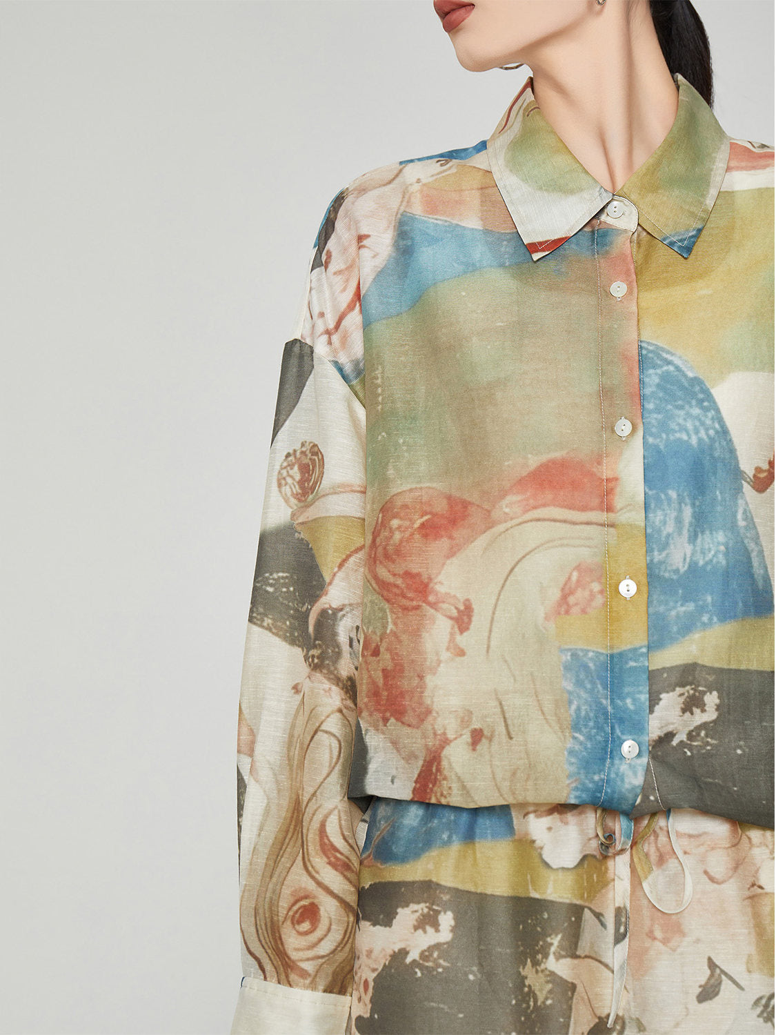 Colorful Art Print Lshirt / Long Skirt FER0359