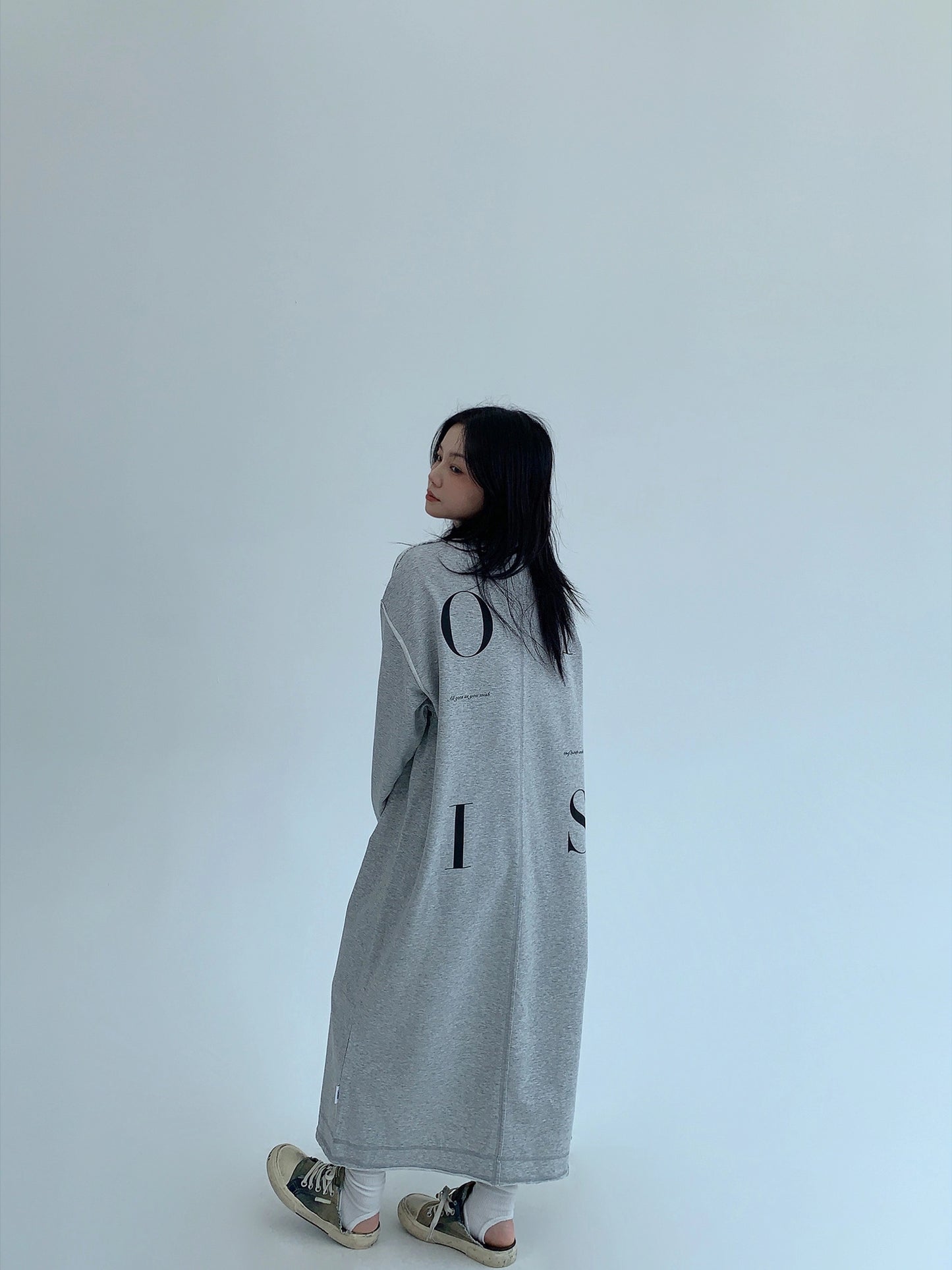 Logo Print Oversized Dress YLS0931