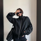 Rib-Knit Switch Zip-Up Blouson YLS1056
