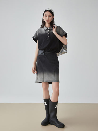Gradient Polo Shirt Dress FER0156
