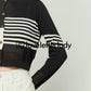 Black & White Striped Knit Sweater LLA0253