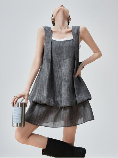 Square Balloon Mini Dress FER0252