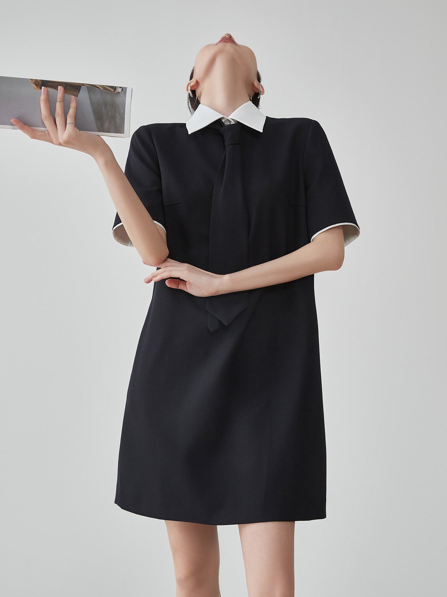 Necktie Cleric Mini Dress FER0203
