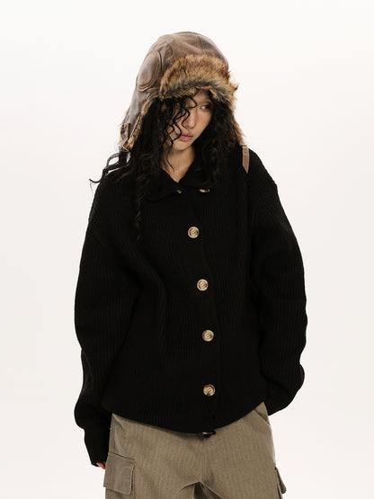 Stand Collar Knit Cardigan VAT0009