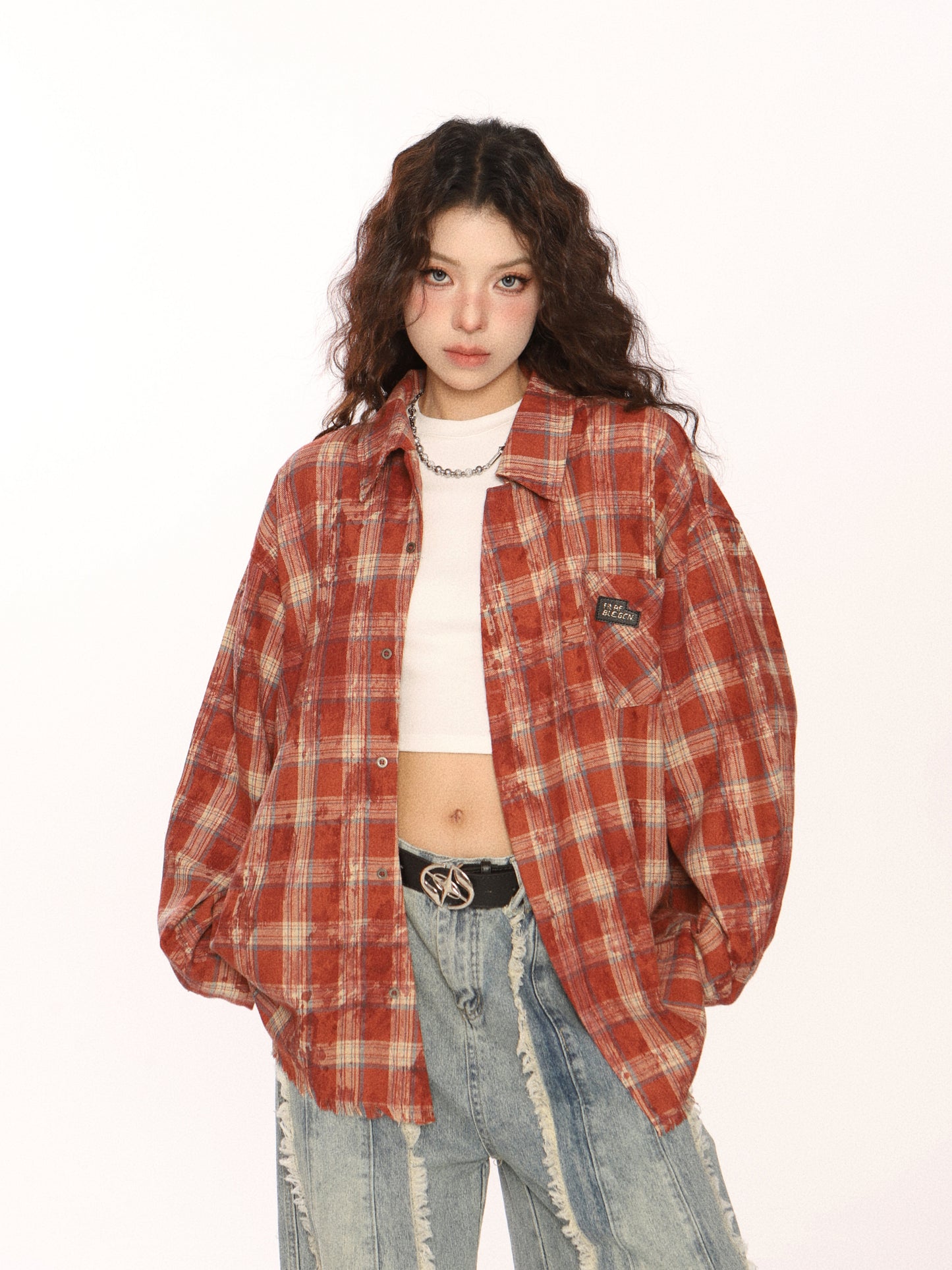 Retro Plaid Distressed Shirt BGS0044
