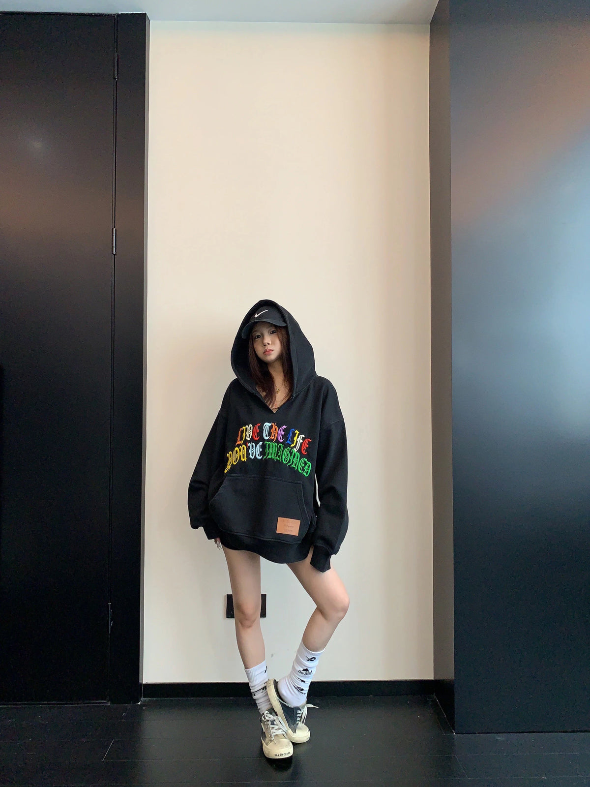 Key Neck Rainbow Logo Sweat Hoodie YLS1058