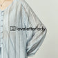 V-Neck Blue Striped Tops / Loose Shorts LLA0247