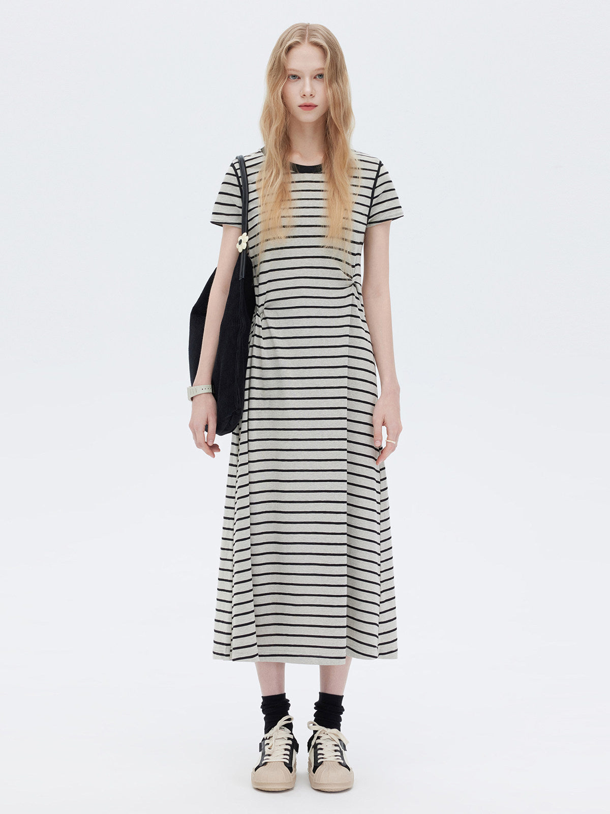 Border Slim Fit Long Dress SHN0001