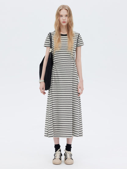 Border Slim Fit Long Dress SHN0001