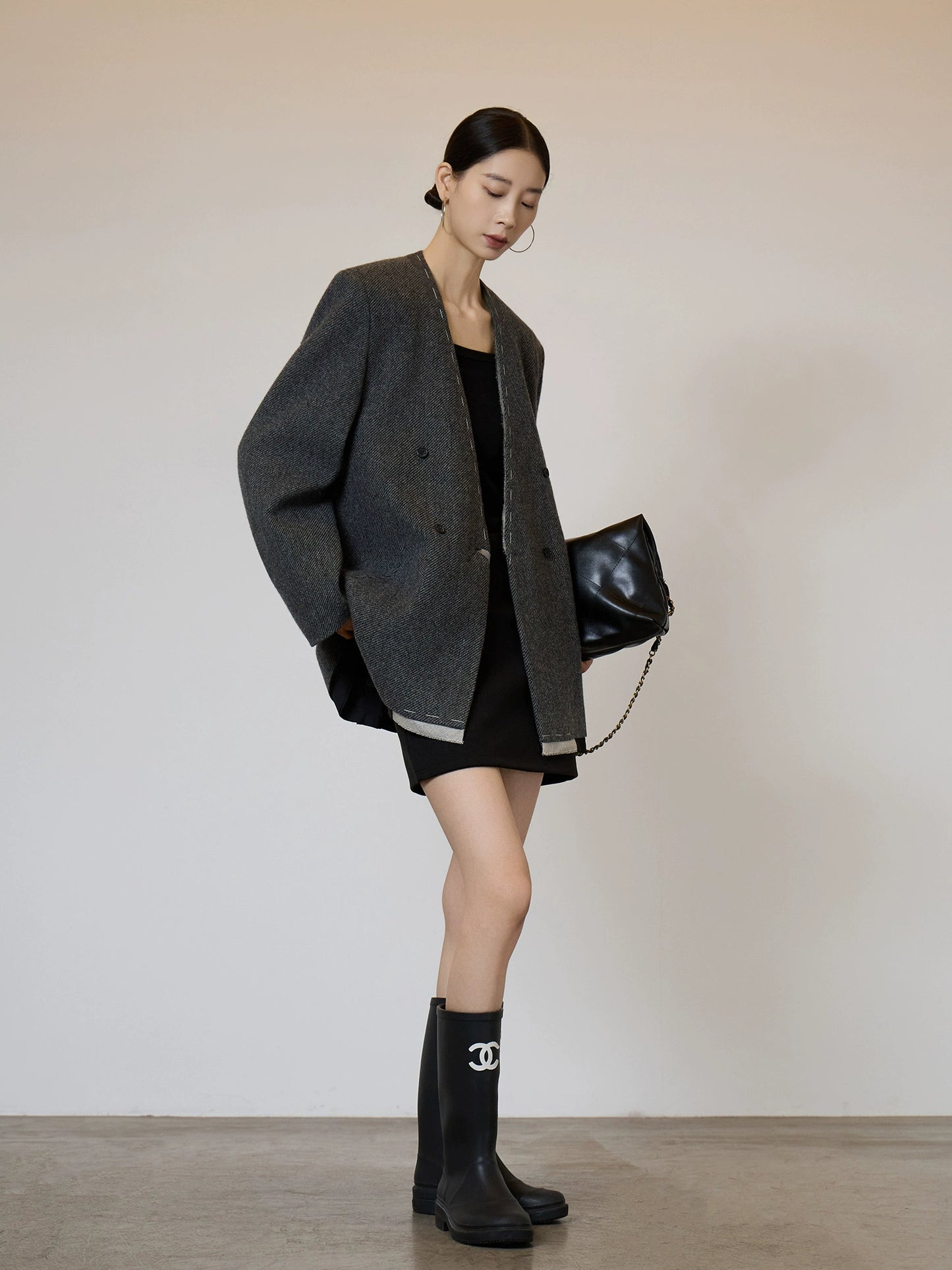 No Collar Short Coat SUY0008