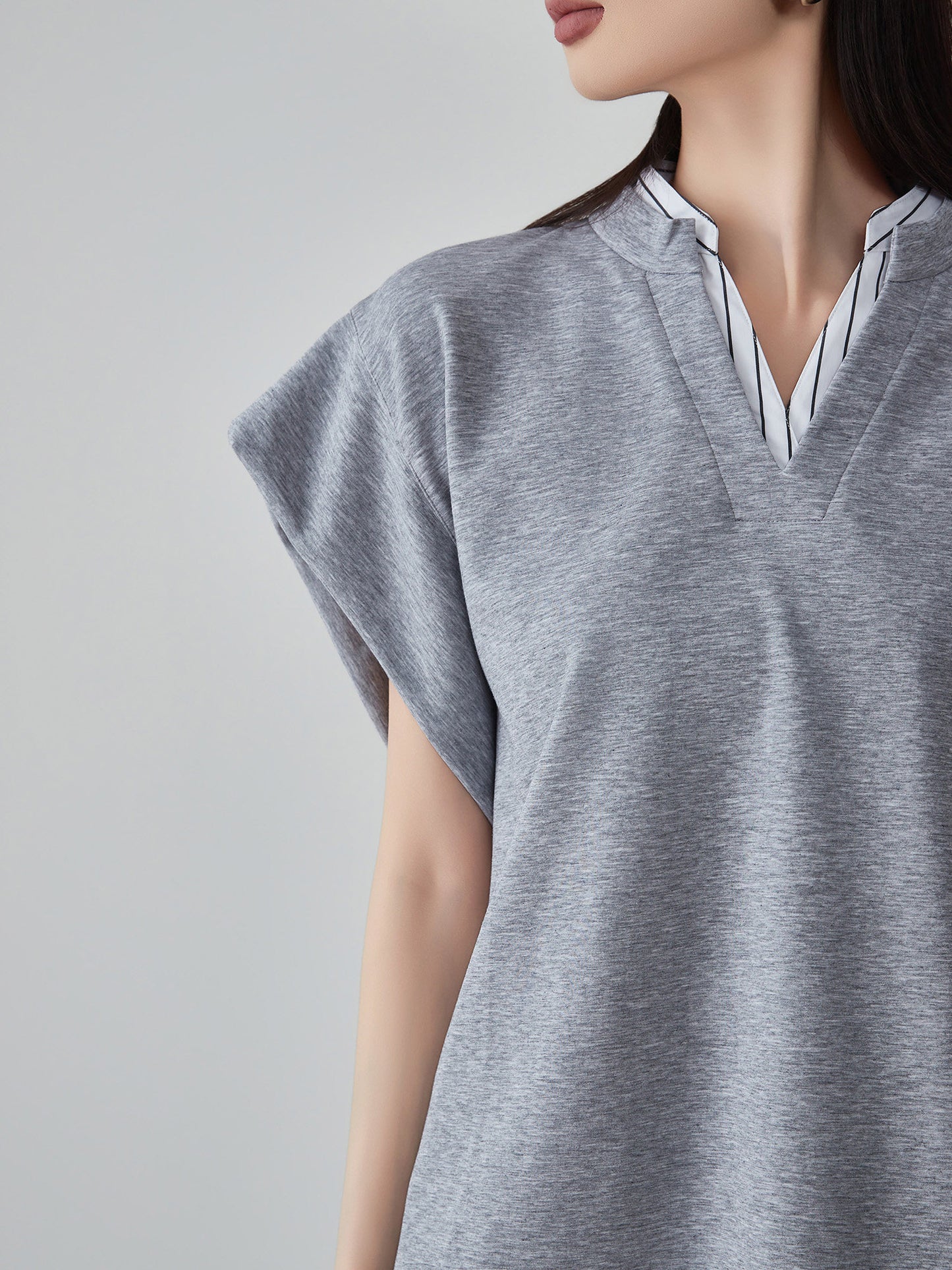 Layered-Style Key Neck Top / Shorts FER0126