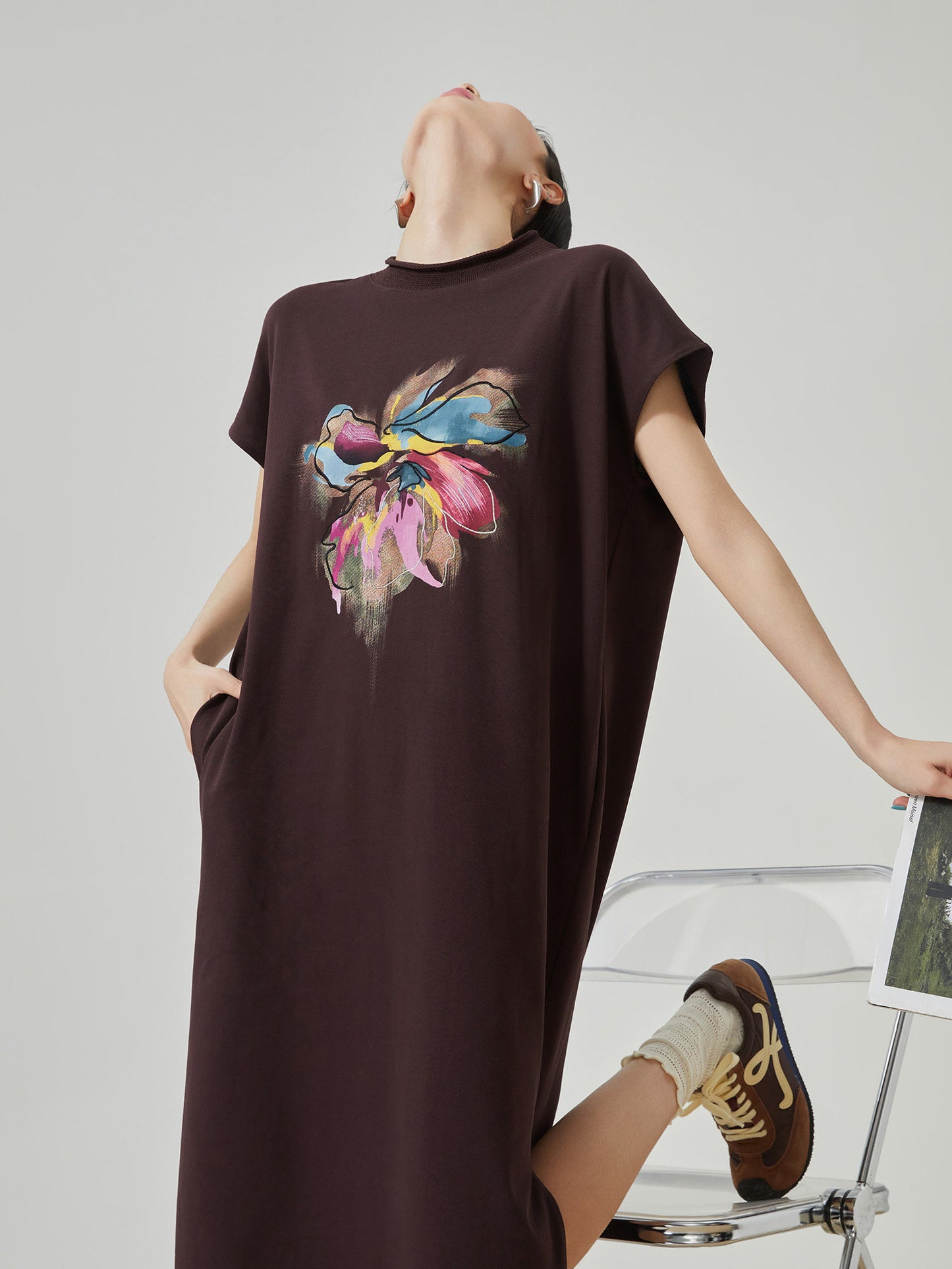 Floral Print Sleeveless Dress FER0140