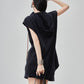 High-Neck Drawstring French Sleeve Top FER0222
