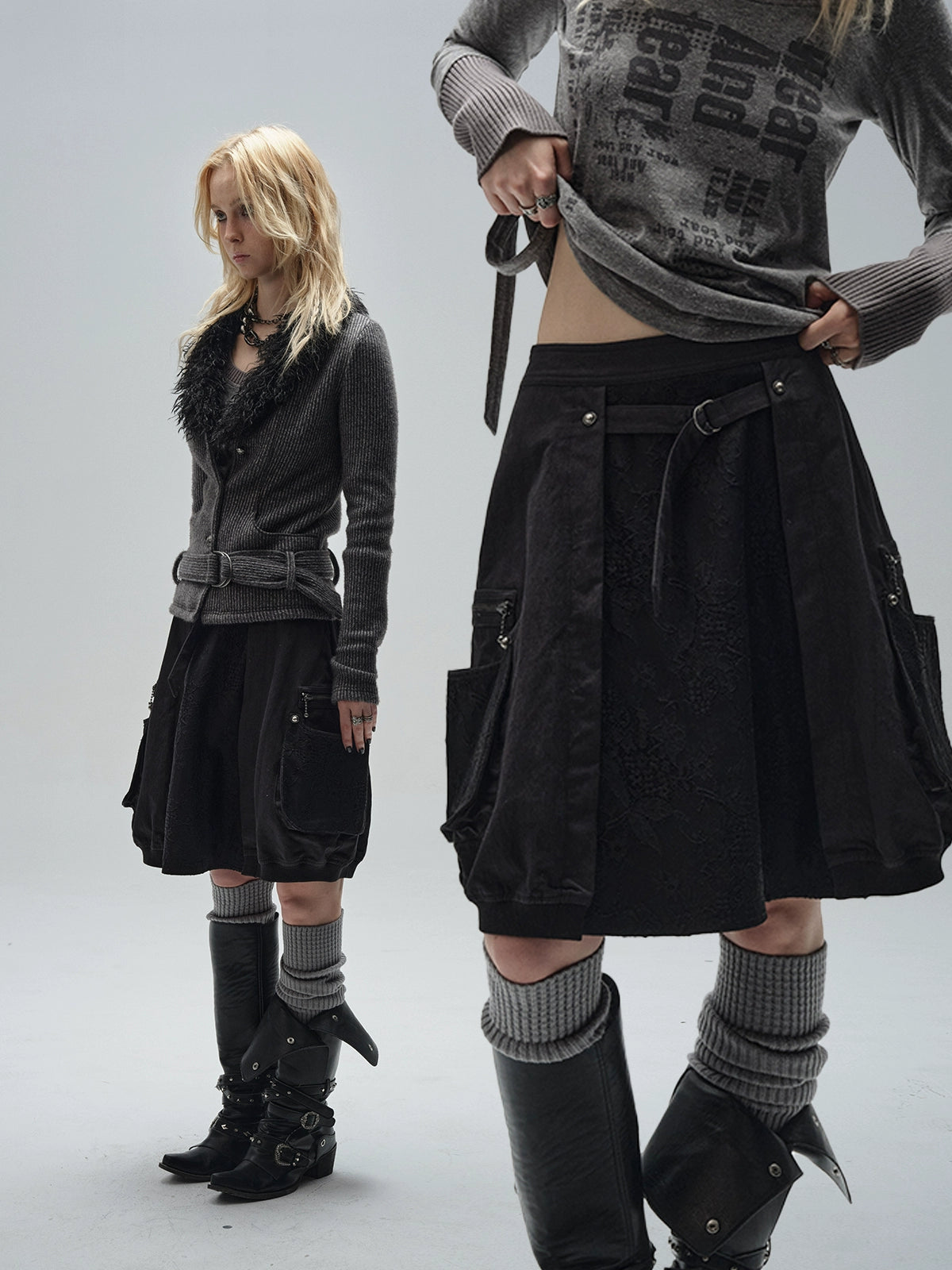 Lace Balloon A-Line Skirt WAT0009