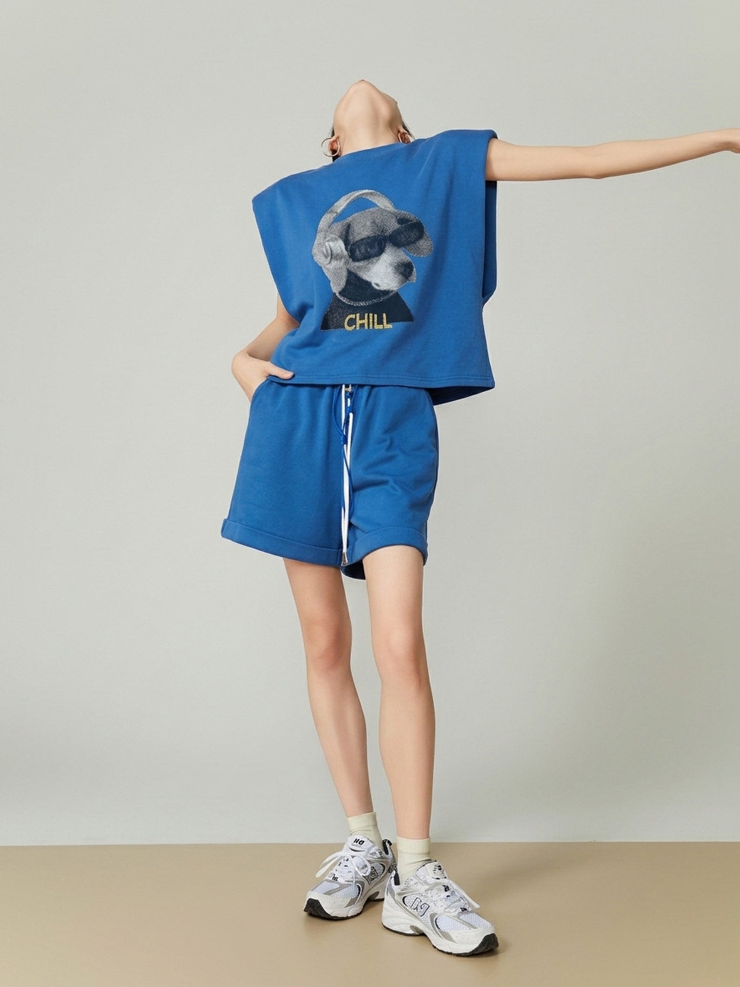 Dog Print Sleeveless Top / Shorts FER0322