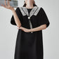 Race-Switching Sailor Collar Mini Dress FER0274