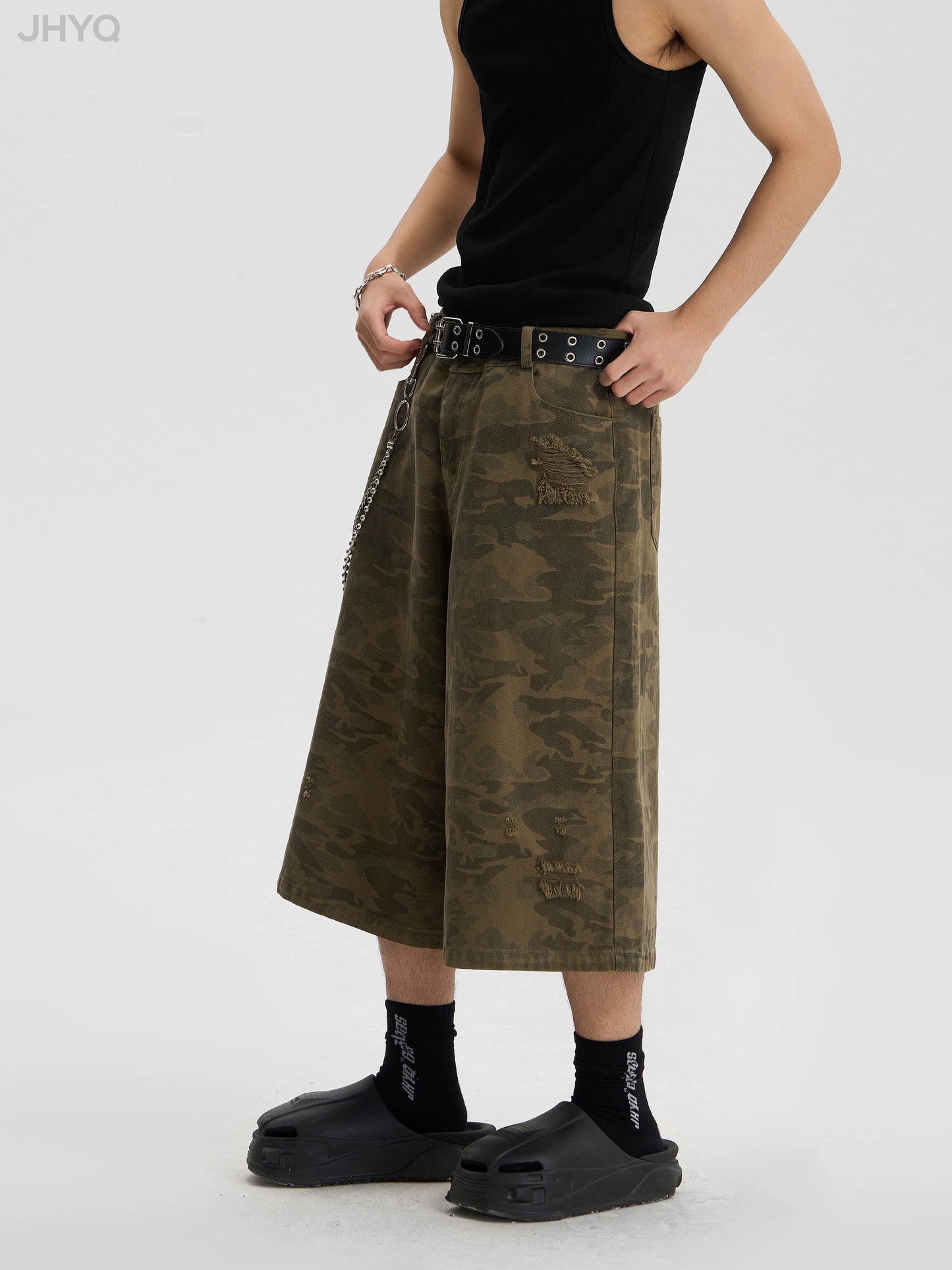 Retro Camouflage Cargo Cropped Shorts JHQ0006