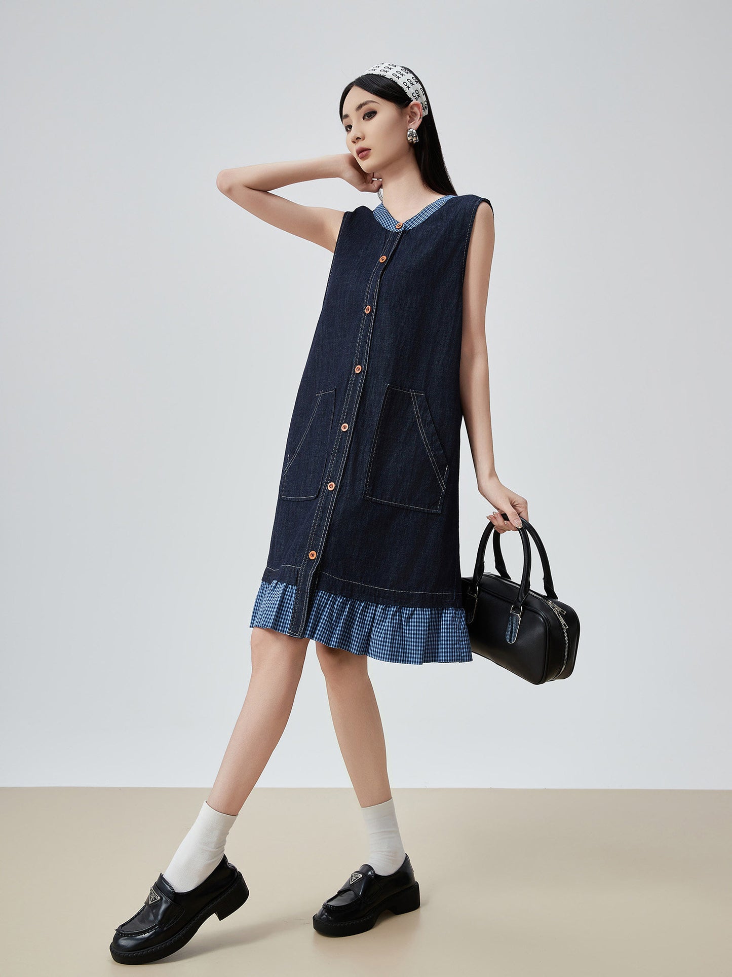 Gingham Check Sleeveless Mini Dress FER0280