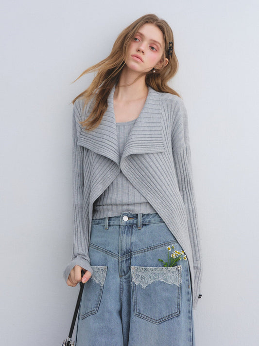 Big Collar Knit Cardigan / Knit Tank Top ASG0082