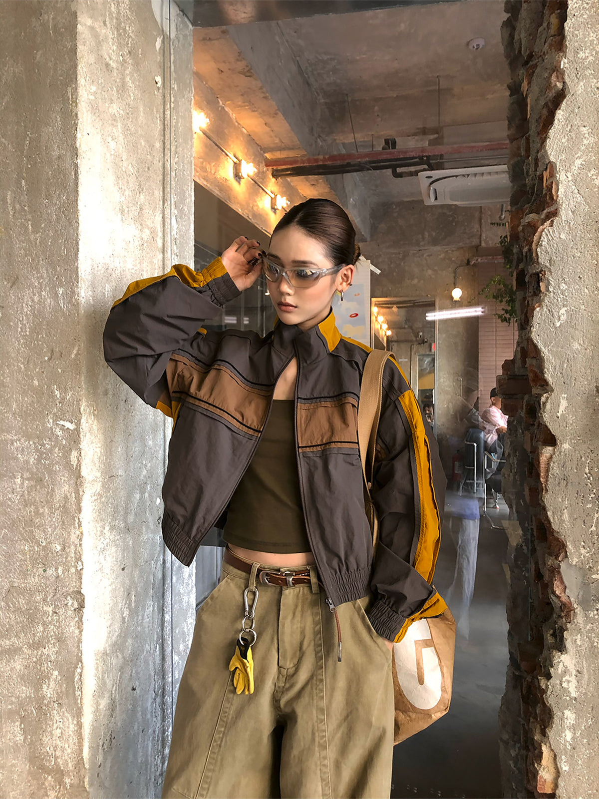 Cropped Color-Block Track Jacket WWP0015