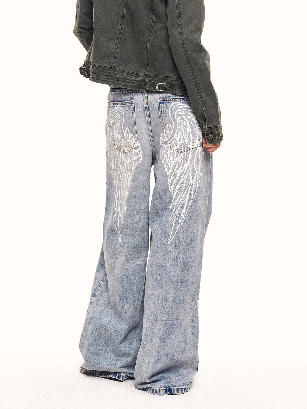 Wing Print Street Style Jeans ZTS0026