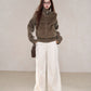 Stand Collar Fur Knit Jacket WDB0005
