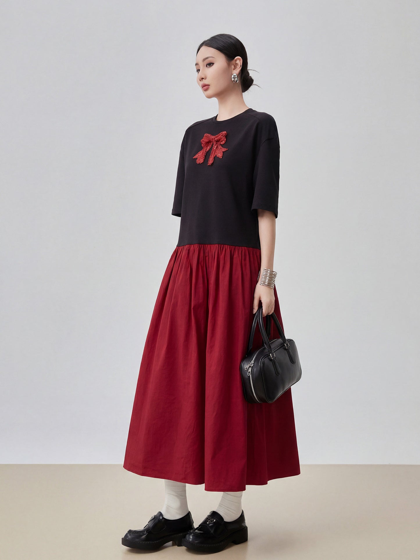 Ribbon Docking Long Dress FER0171