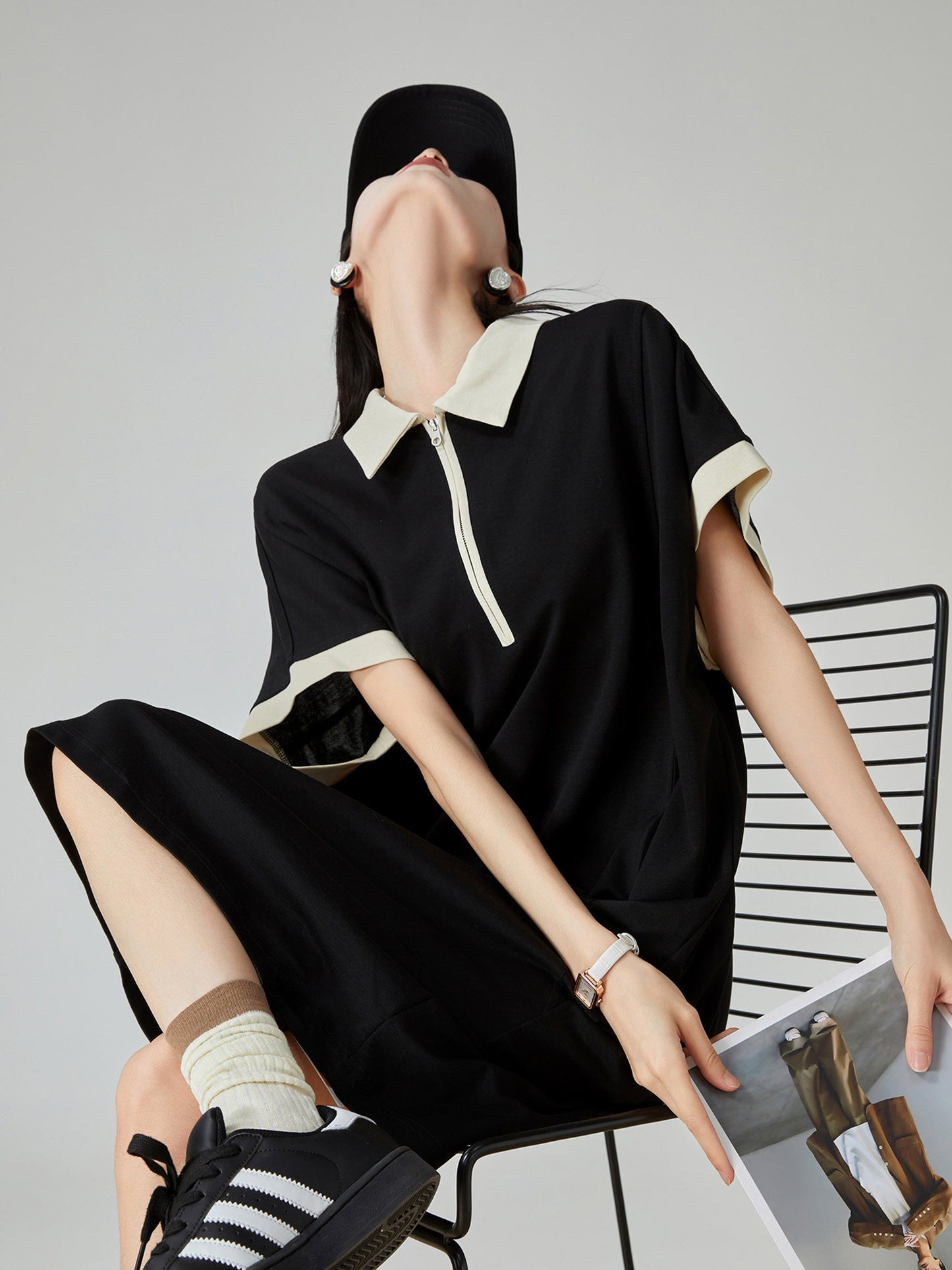 Bicolor Polo Mini Dress FER0122