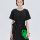 Round Neck Waist Ribbon Mini Dress SHN0054