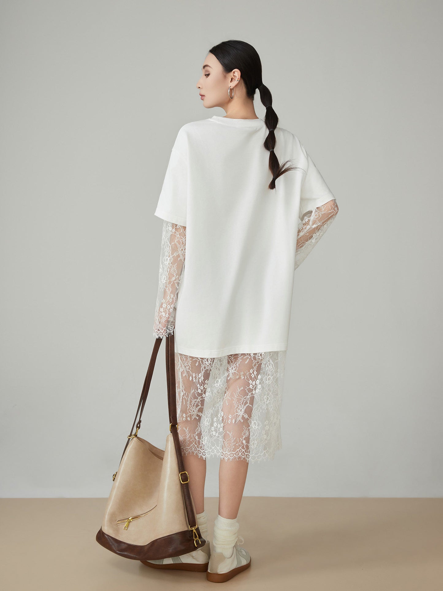 Lace Docking T-Shirt Dress FER0150