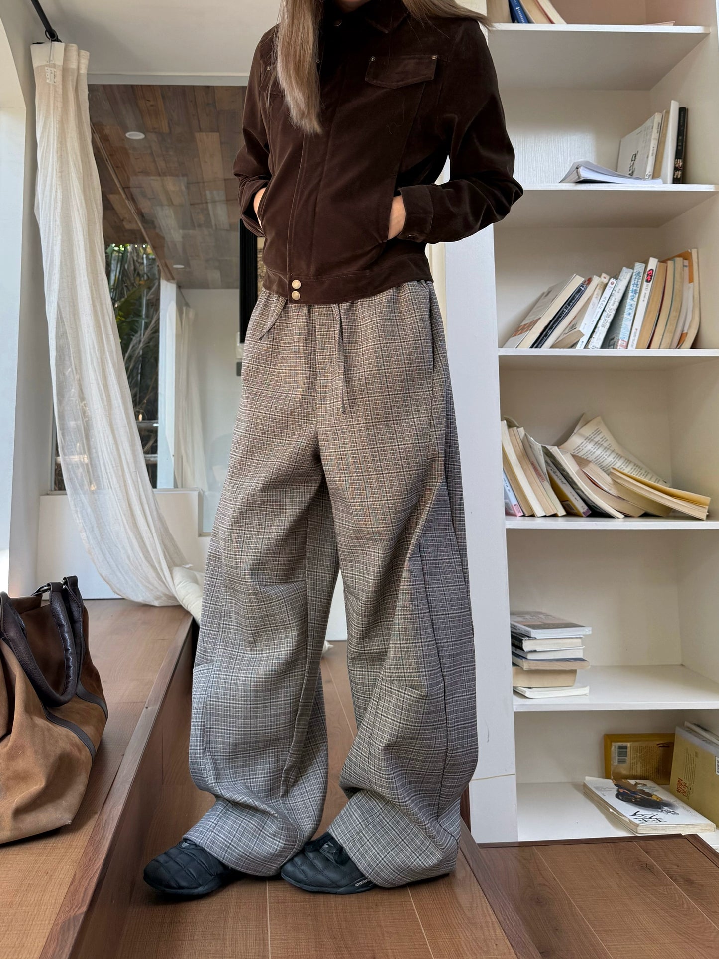 Plaid Patchwork Loose Pants CYE0085