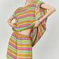 Multicolor Striped Sleeveless Top / Shorts FER0353